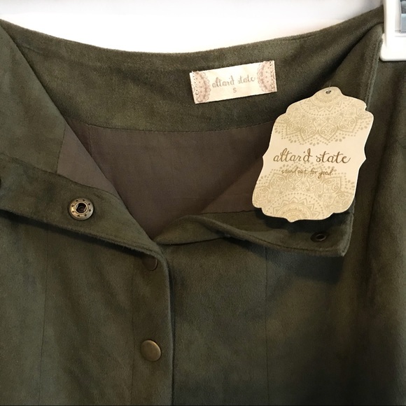 🌵3/$20 NWT Altar’d state suede olive skirt - Picture 4 of 5